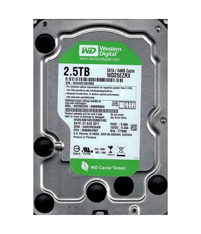 WD25EZRX - Western Digital 2.5TB 5400RPM SATA 6Gb/s 3.5-in Hard Drive