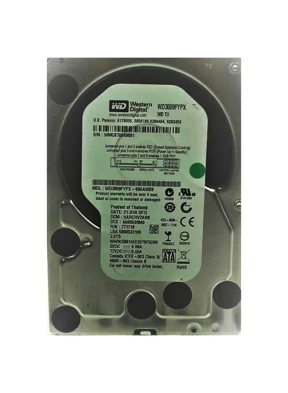 WD3009FYPX - Western Digital 3TB 5400RPM SATA 6Gb/s 3.5-in Hard Drive
