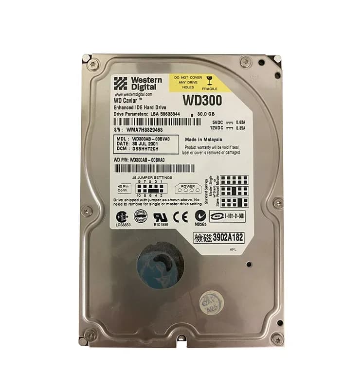 WD300AB - WD Caviar 30GB 5400RPM EIDE 2MB Cache (512) 3.5" Hard Drive