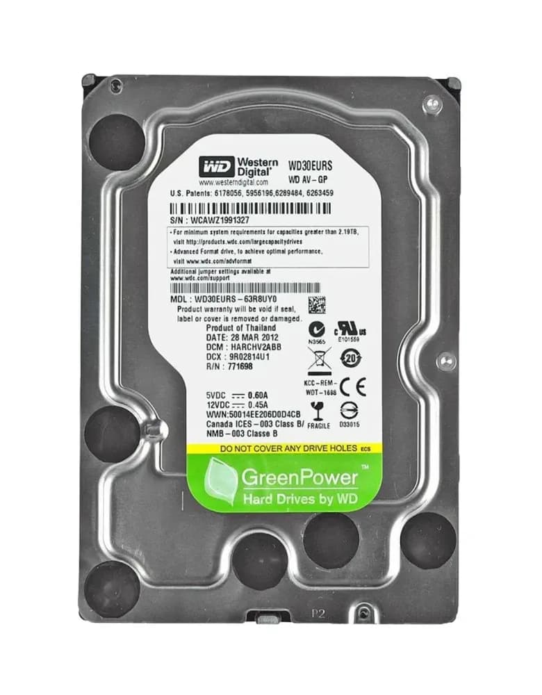WD30EURS - Western Digital 3TB 7200RPM SATA 3Gb/s 3.5-in Hard Drive