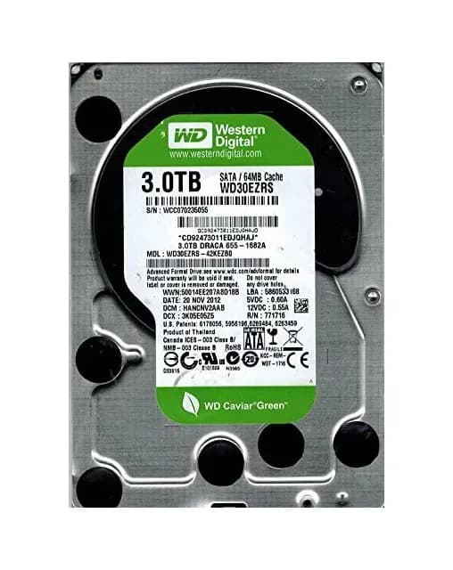 WD30EZRS - Western Digital 3TB 5400RPM SATA 3Gb/s 3.5-in Hard Drive