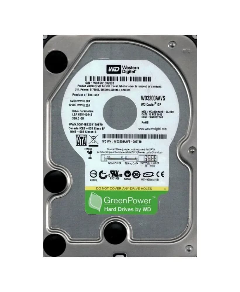 WD3200AAVS - WD 320GB 7200RPM SATA 3Gb/s 3.5-in HDD