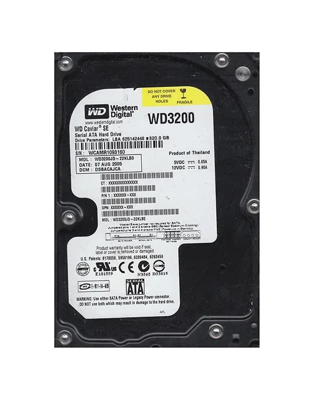 WD3200JD - WD 320GB 7200RPM SATA 1.5Gb/s 3.5-in HDD