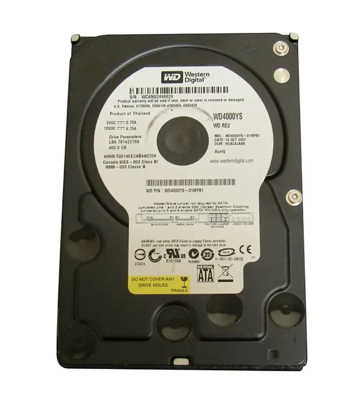 WD4000YS - WD 400GB 7200RPM SATA 3Gb/s 3.5-in HDD