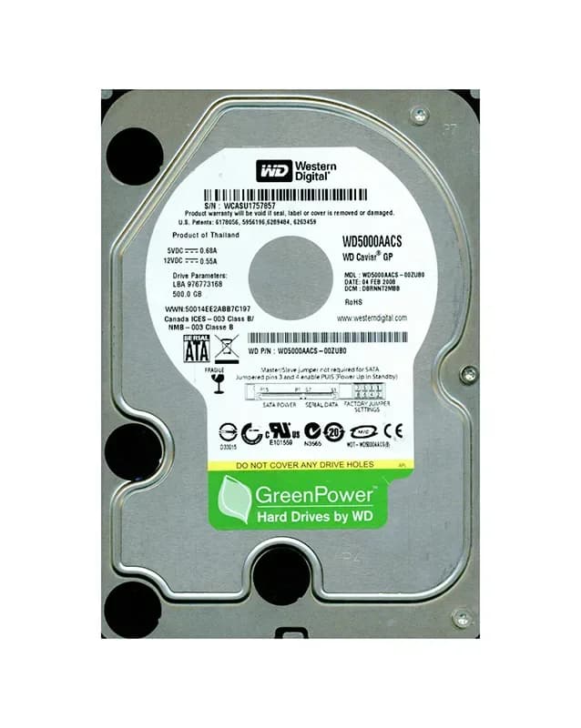 WD5000AACS - WD 500GB 7200RPM SATA 3Gb/s 3.5-in HDD