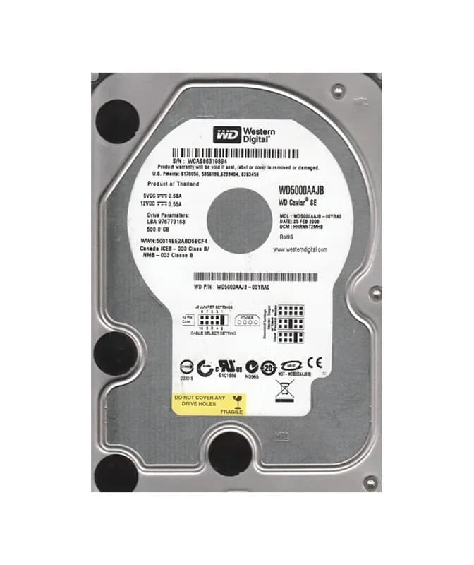 WD5000AAJB - WD Caviar SE 500GB 7200RPM EIDE (RoHS) 3.5" Hard Drive