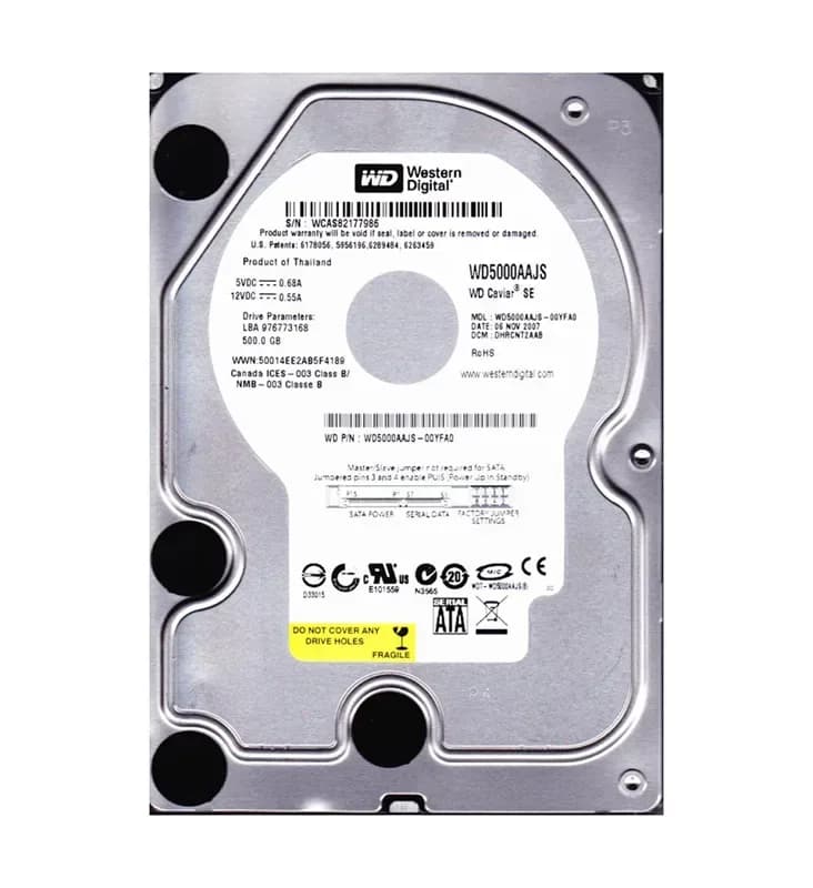 WD5000AAJS - WD 500GB 7200RPM SATA 3Gb/s 3.5-in HDD