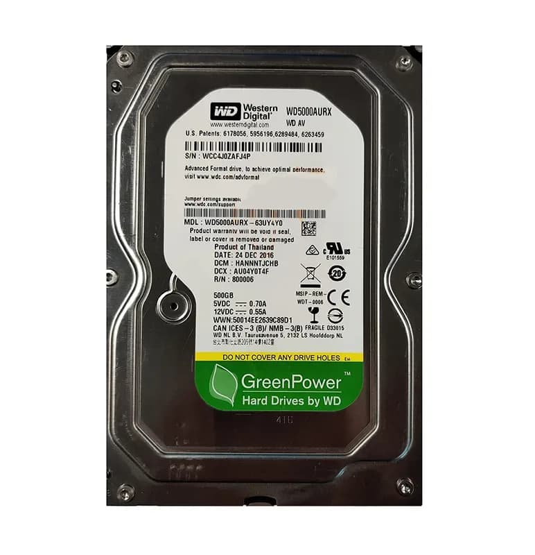 WD5000AURX - WD 500GB 5400RPM SATA 6Gb/s 3.5-in HDD
