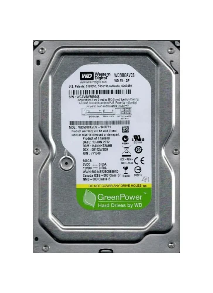 WD5000AVCS - WD 500GB 5400RPM SATA 3Gb/s 3.5-in HDD