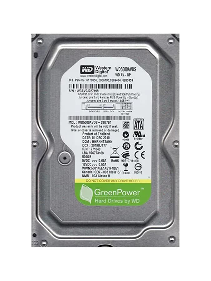 WD5000AVDS - WD 500GB 5400RPM SATA 3Gb/s 3.5-in HDD