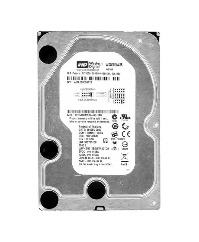 WD5000AVJB - WD AV 500GB 7200RPM PATA 8MB Cache 3.5-Inch Hard Drive