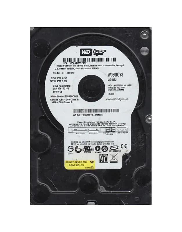 WD5000YS - Western Digital 500GB 7200RPM SATA 3Gb/s 3.5-in Hard Drive