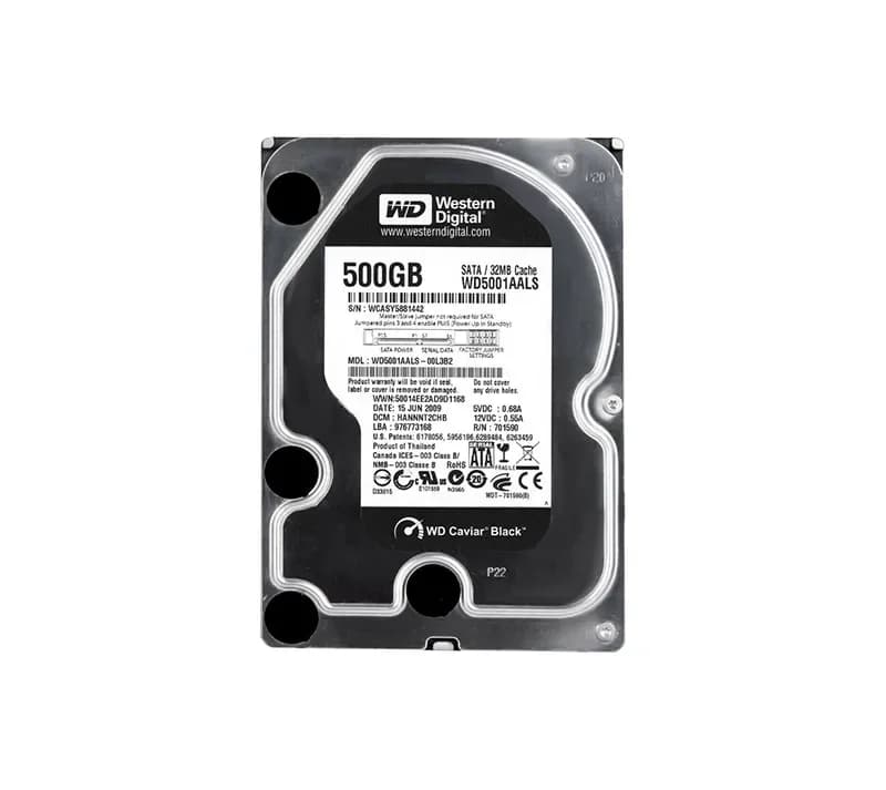 WD5001AALS - WD 500GB 7200RPM SATA 3Gb/s 3.5-in HDD