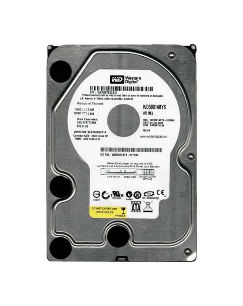 WD5001ABYS - WD 500GB 7200RPM SATA 3Gb/s 3.5-in HDD
