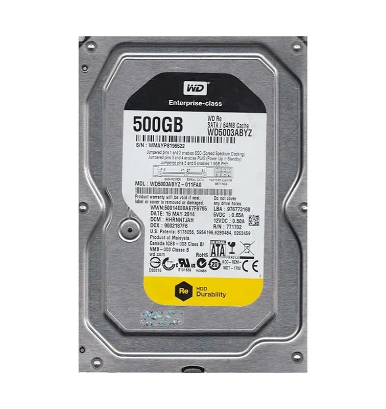 WD5003ABYZ - WD 500GB 7200RPM SATA 6Gb/s 3.5-in HDD