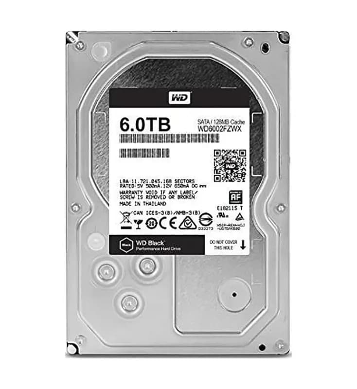 WD6002FZWX - Western Digital 6TB 7200RPM SATA 6Gb/s 3.5-in Hard Drive