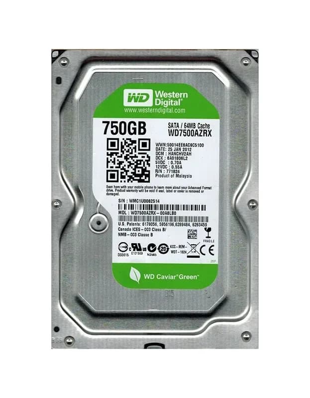 WD7500AZRX - WD 750GB 5400RPM SATA 6Gb/s 3.5-in HDD