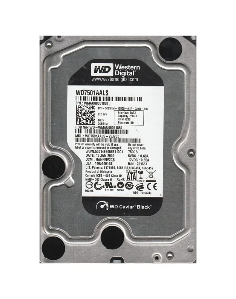 WD7501AALS - WD 750GB 7200RPM SATA 3Gb/s 3.5-in HDD