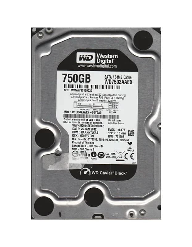 WD7502AAEX - WD 750GB 7200RPM SATA 6Gb/s 3.5-in HDD