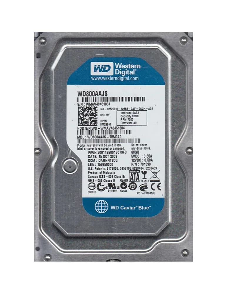 WD800AAJS - Western Digital 80GB 7200RPM SATA 3Gb/s 3.5-in Hard Drive