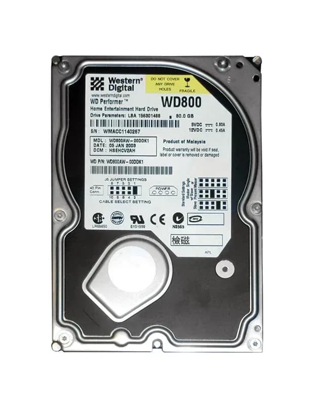 WD800AW - WD Performer 80GB 5400RPM IDE 2MB Cache (CE) 3.5" Hard Drive