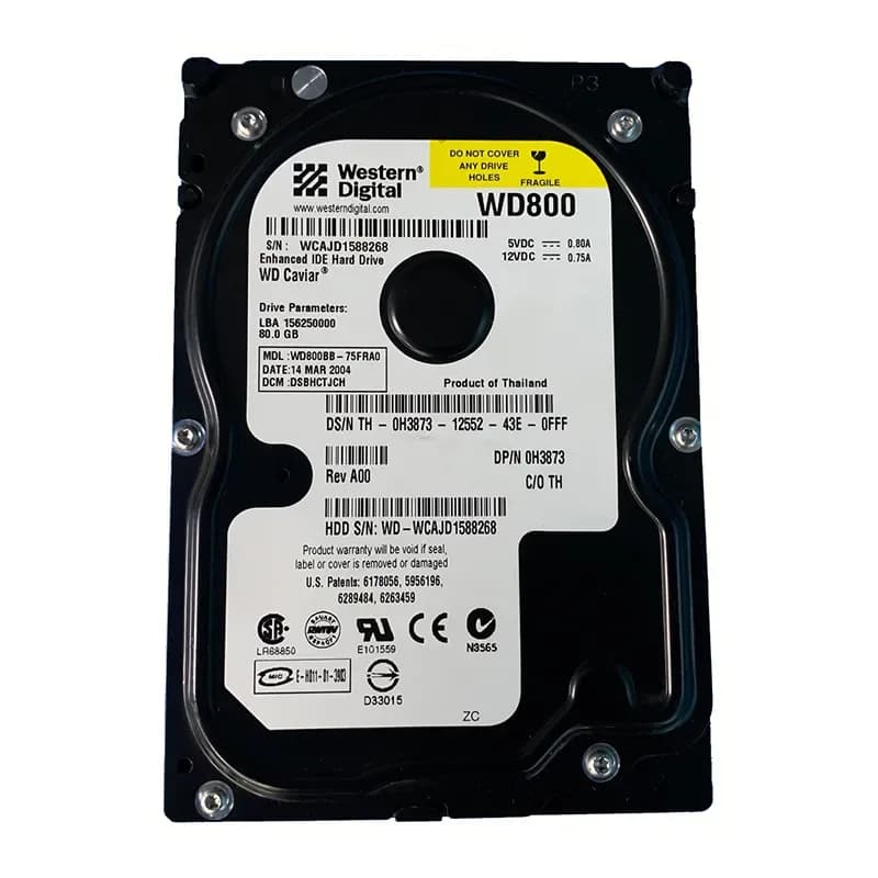 WD800BB - WD Caviar 80GB 7200RPM EIDE 2MB Cache 3.5-Inch Hard Drive
