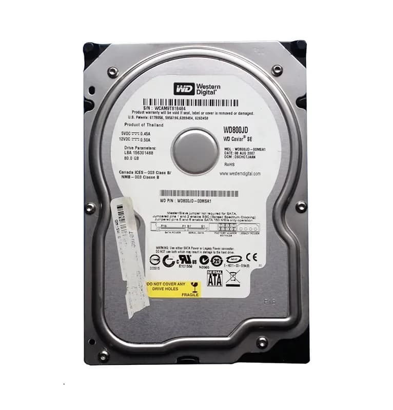 WD800JD - Western Digital 80GB 7200RPM SATA 3Gb/s 3.5-in Hard Drive