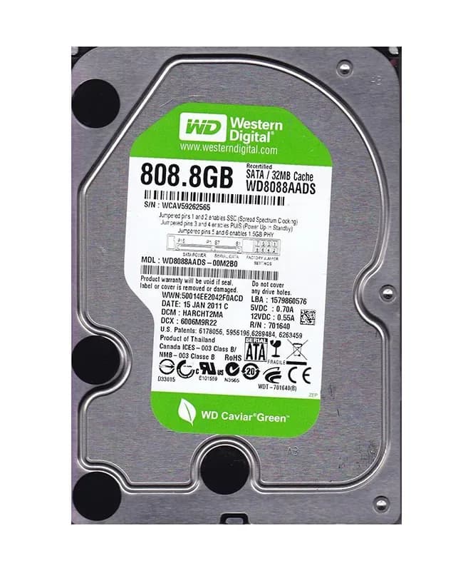 WD8088AADS - WD 800GB 5400RPM SATA 3Gb/s 3.5-in HDD