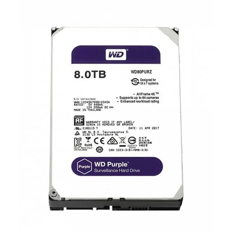 WD80PURZ - Western Digital 8TB 5400RPM SATA 6Gb/s 3.5-in Hard Drive