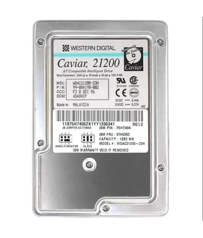 WDAC21200 - WD Caviar 1.2GB 5200RPM EIDE 128KB Cache 3.5" Hard Drive