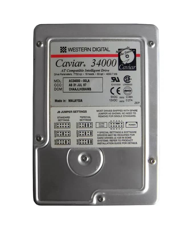 WDAC34000 - WD Caviar 34000 4GB 5200RPM Ultra ATA/33 256KB 3.5" HDD