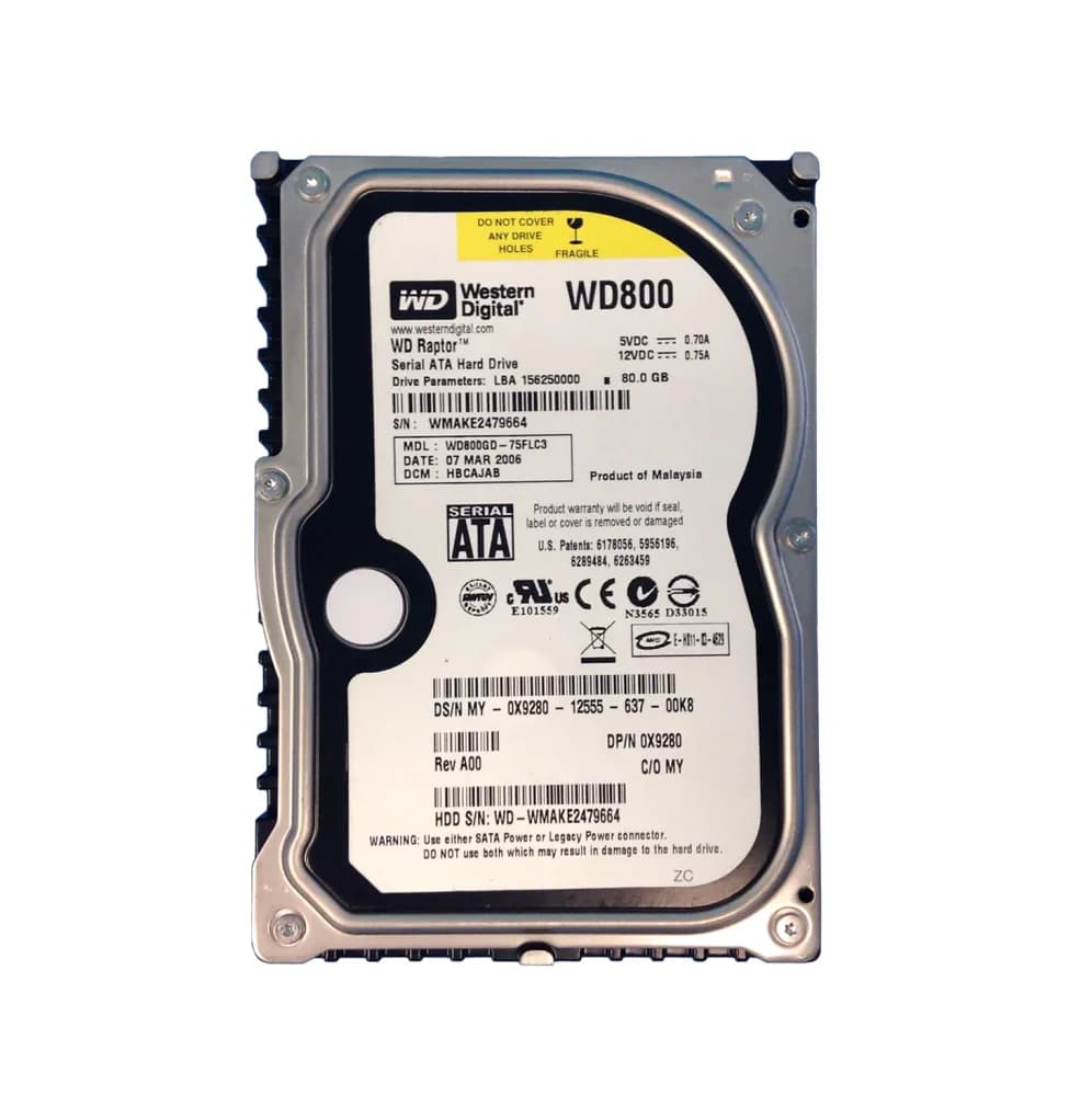 X9280 - Dell 80GB 10000RPM SATA 1.5Gb/s 3.5-in Hard Drive