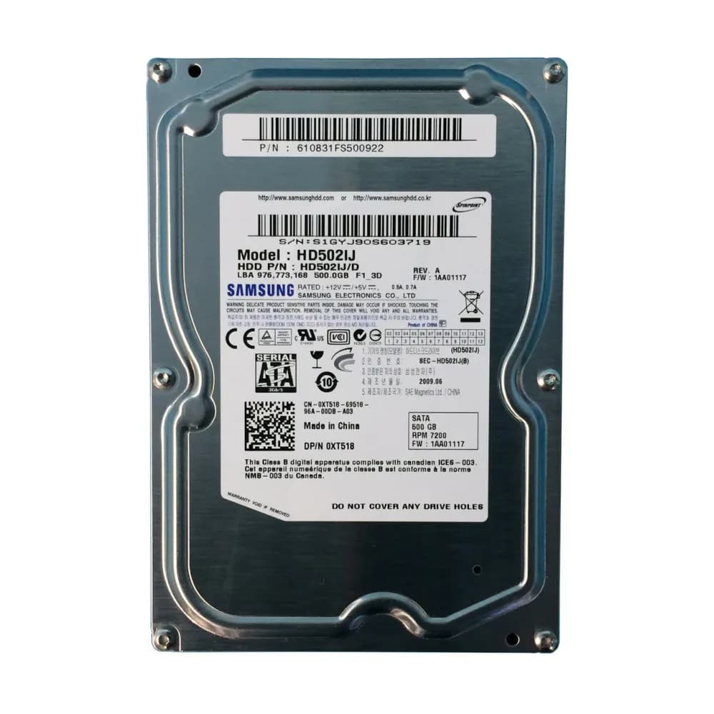 XT518 - Dell 500GB 7200RPM SATA 3Gb/s 3.5-in Hard Drive