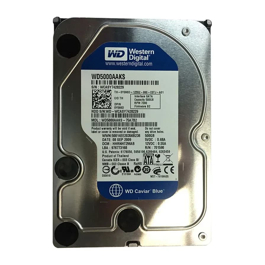 Y098D - Dell 500GB 7200RPM SATA 3Gb/s 3.5-in Hard Drive