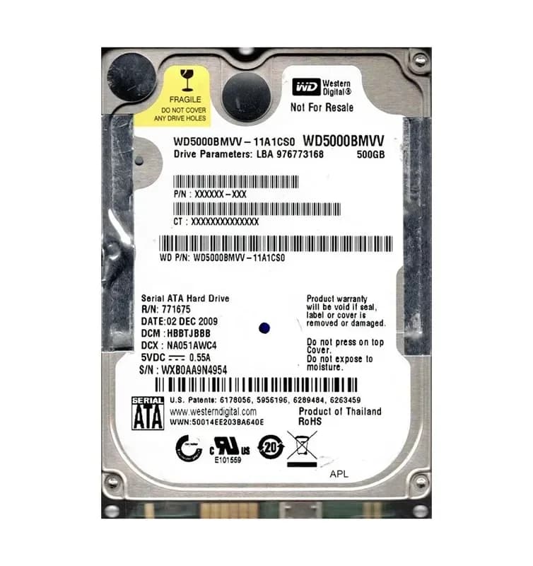 WD5000BMVV - WD 500GB 5400RPM USB 2.0 2.5-Inch External Hard Drive