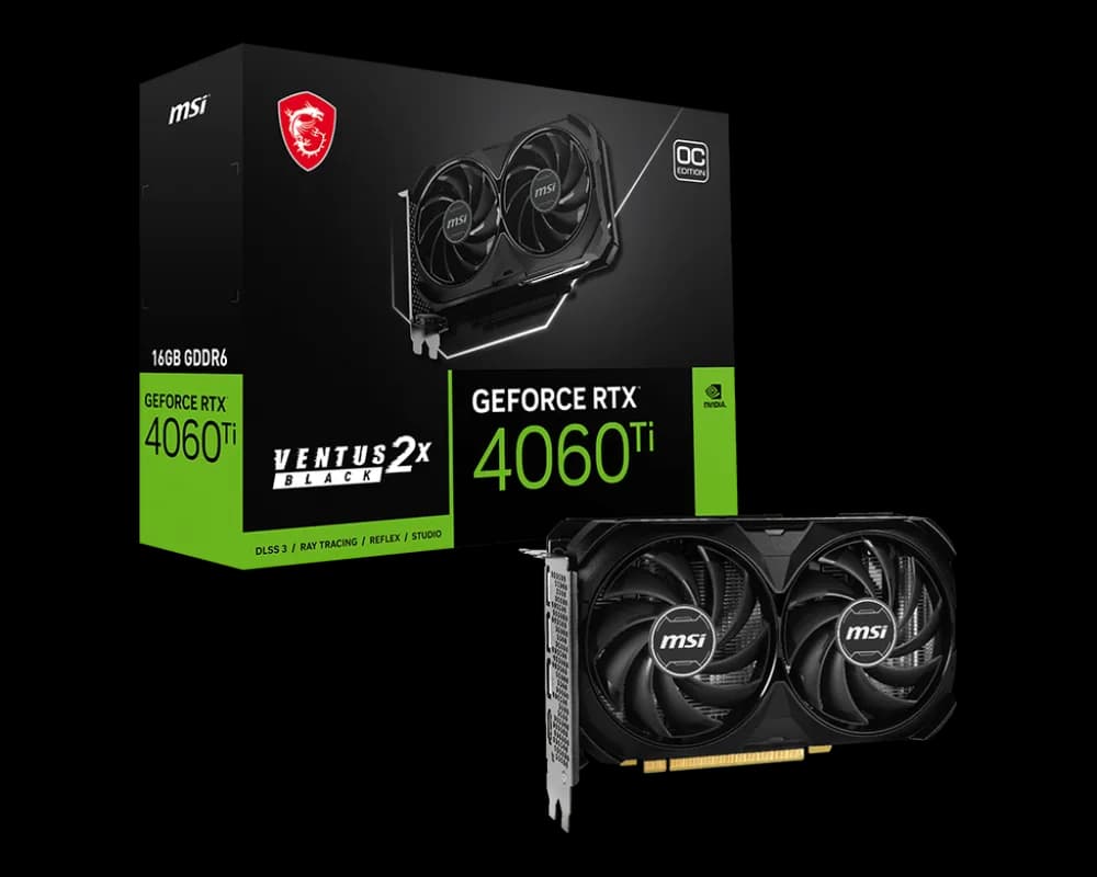 V517-005R - MSI Nvidia GeForce RTX 4060 Ti Ventus 2X Black 16G OC