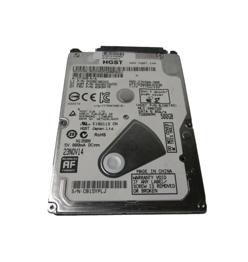 00HM715 - Lenovo 500GB 7200RPM SATA 6Gb/s 2.5-in Hard Drive