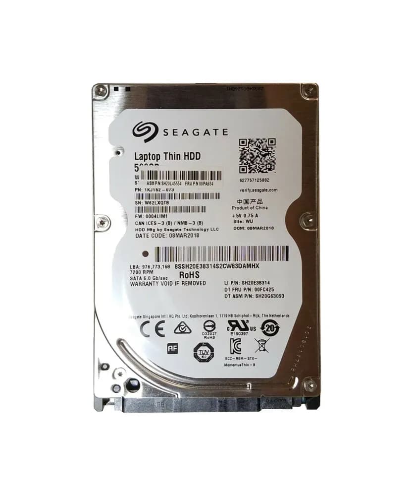 00PA934 - Lenovo 500GB 7200RPM SATA 6Gb/s 2.5-in Hard Drive