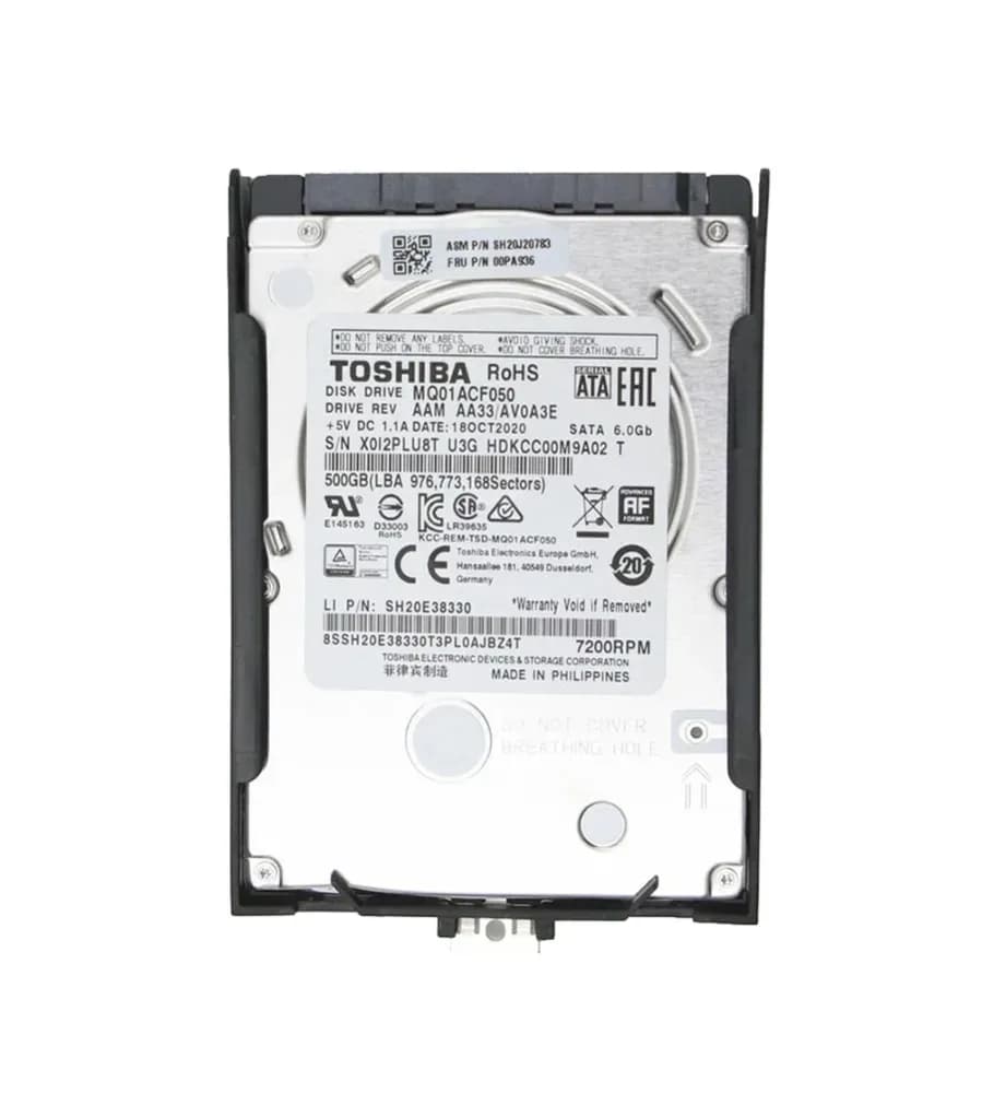 00PA936 - Lenovo 500GB 7200RPM SATA 6Gb/s 2.5-in Hard Drive