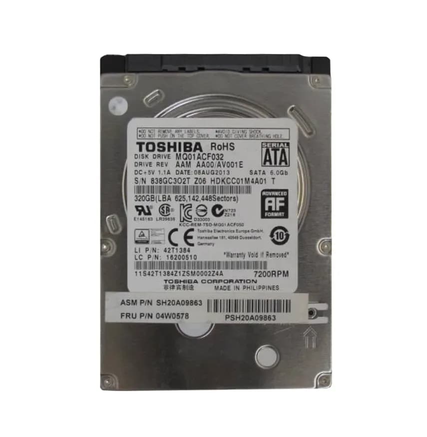 04W0578 - Lenovo 320GB 7200RPM SATA 6Gb/s 2.5-in Hard Drive