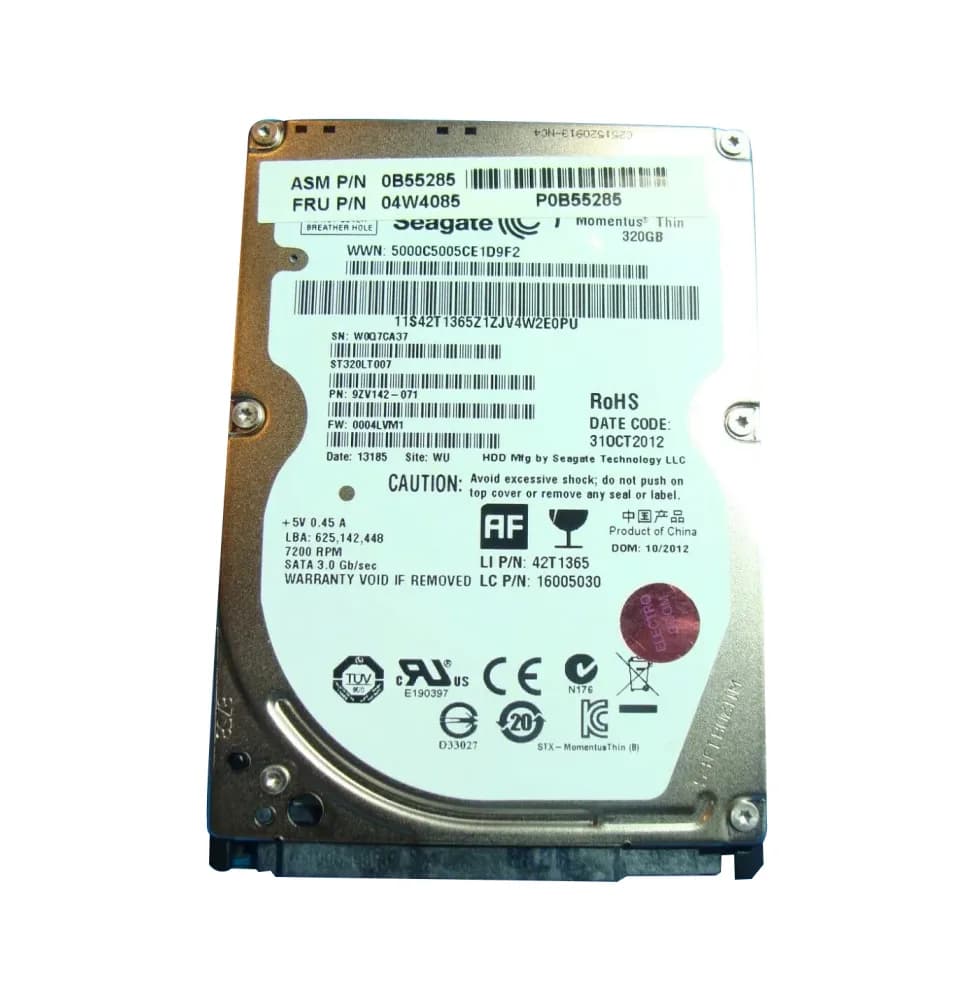 04W4085 - Lenovo 320GB 7200RPM SATA 3Gb/s 2.5-in Hard Drive