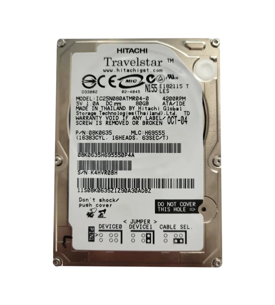 08K0635 - Hitachi 80GB ATA-100 2.5" Ultra- Slim Line Laptop HDD