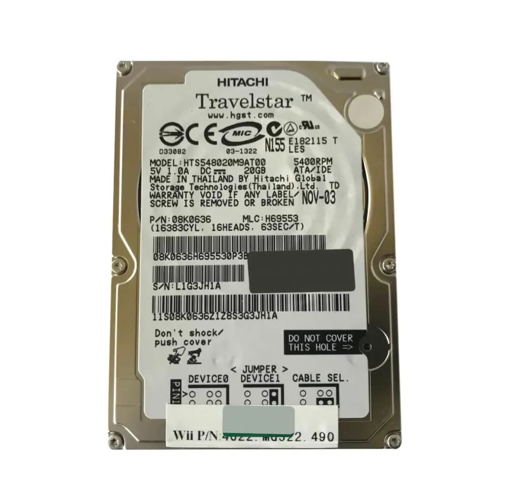 08K0636 - Hitachi 20GB 5400RPM ATA/100 2.5-inch Hard Drive