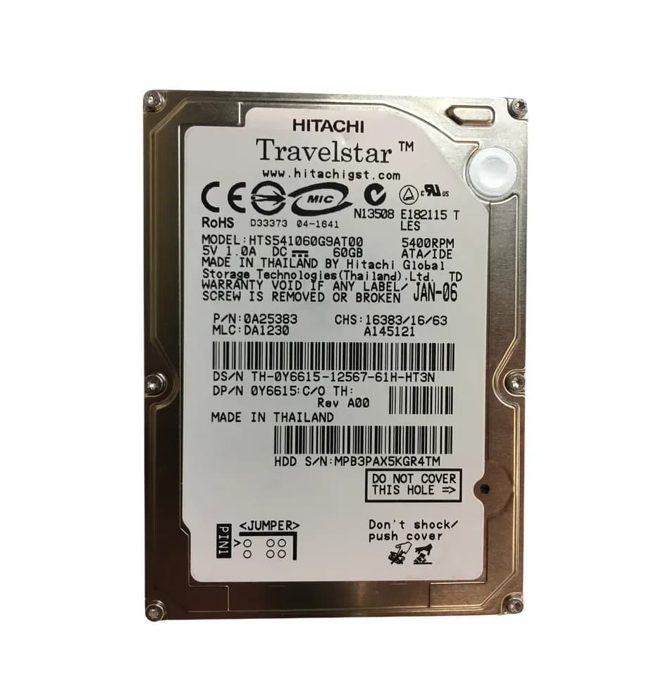 0A25383 - Hitachi 60GB 5400RPM ATA/100 2.5-inch Hard Drive