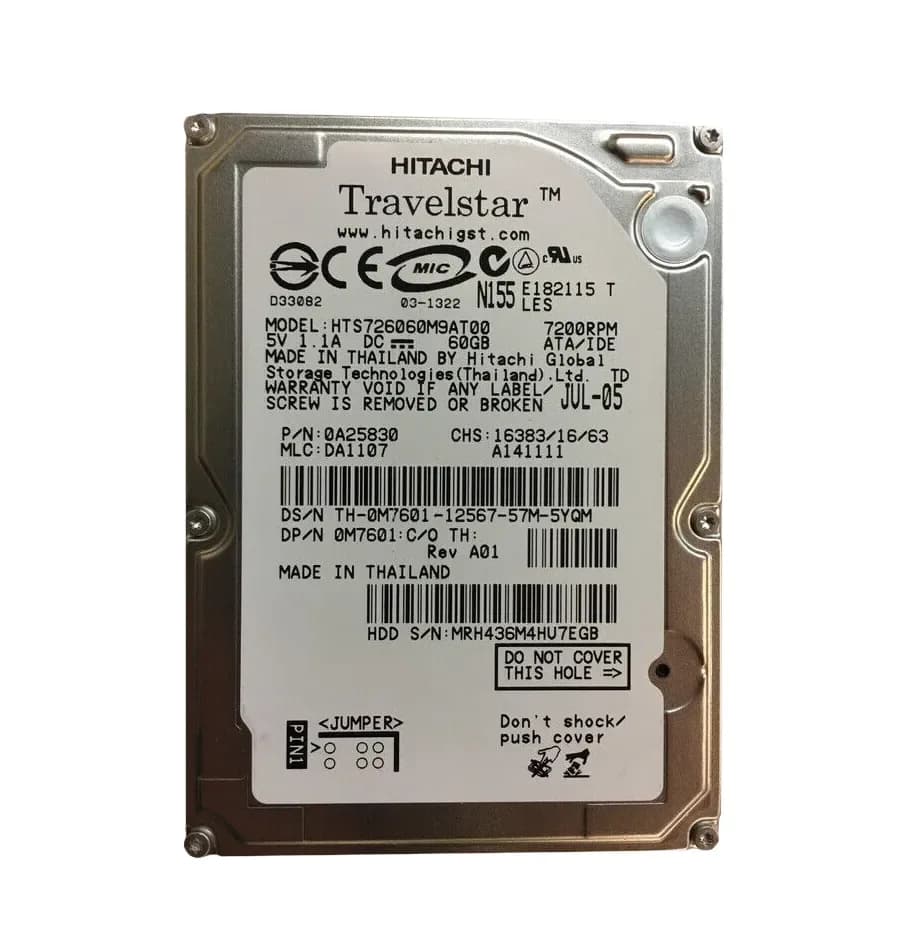 0A25830 - Hitachi Travelstar 7K60 60GB Ultra ATA/100 44-Pin 2.5" HDD