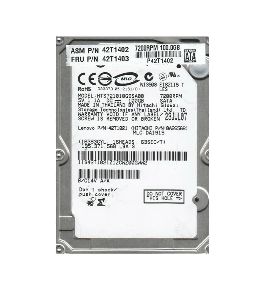 0A26568 - Hitachi 100GB 7200RPM SATA 1.5Gb/s 2.5-in Hard Drive