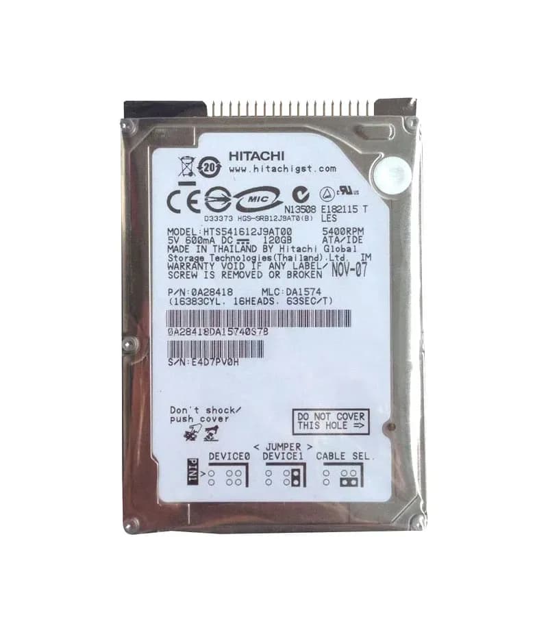 0A28418 - HGST 120GB 5400RPM ATA/100 2.5-inch Hard Drive