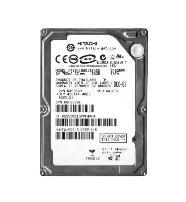 0A53003 - Hitachi 160GB 5400RPM SATA 1.5Gb/s 8MB Cache 2.5" Hard Drive