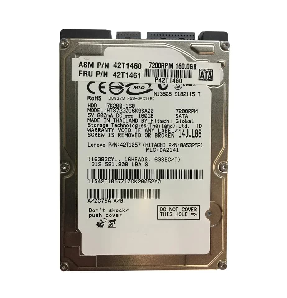 0A53259 - Hitachi 160GB 7200RPM SATA 1.5Gb/s 2.5-in Hard Drive