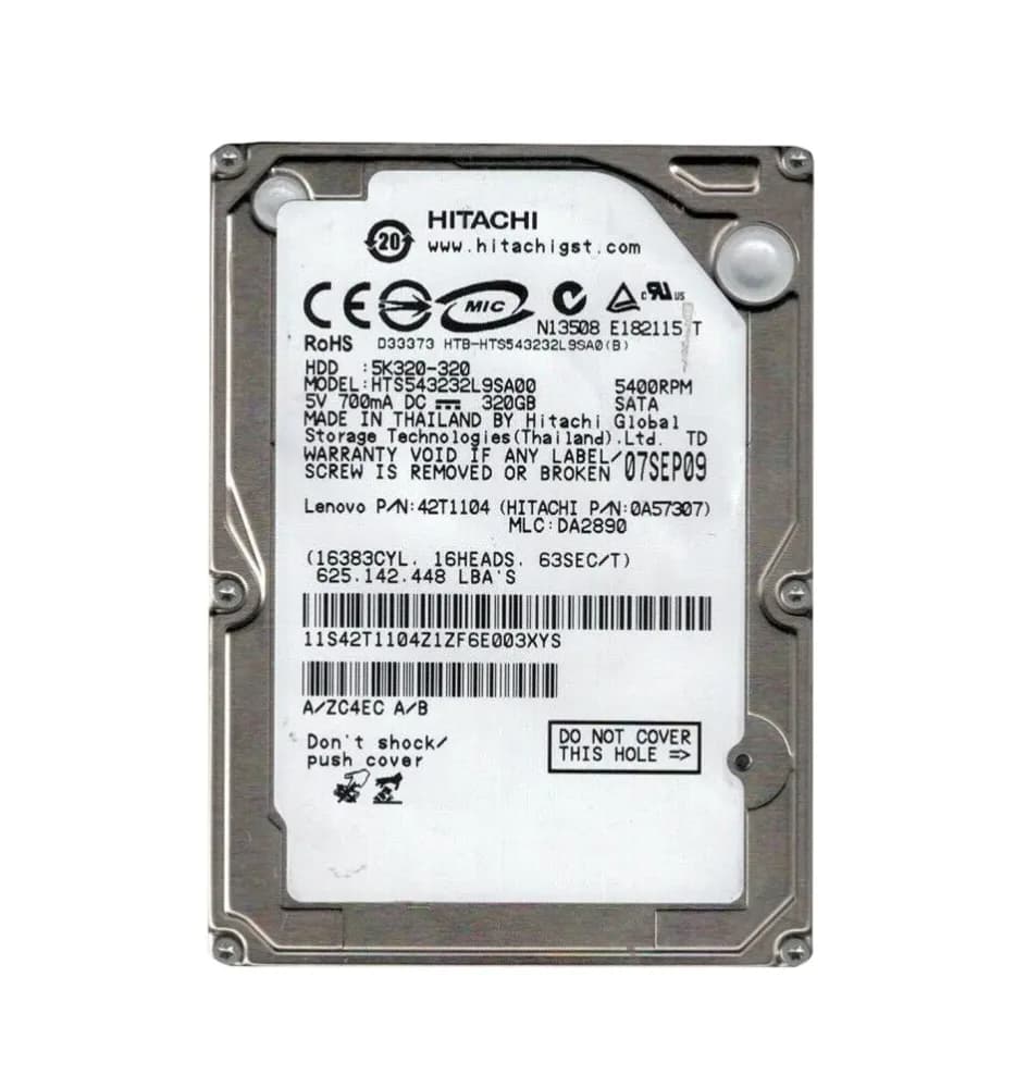 0A57307 - Hitachi 320GB 5400RPM SATA 1.5Gb/s 2.5-in Hard Drive